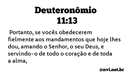 DEUTERONÔMIO 11:13 NVI NOVA VERSÃO INTERNACIONAL