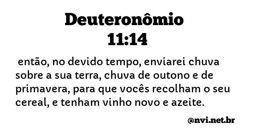 DEUTERONÔMIO 11:14 NVI NOVA VERSÃO INTERNACIONAL