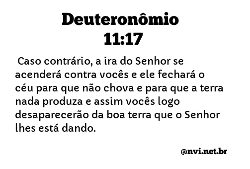 DEUTERONÔMIO 11:17 NVI NOVA VERSÃO INTERNACIONAL