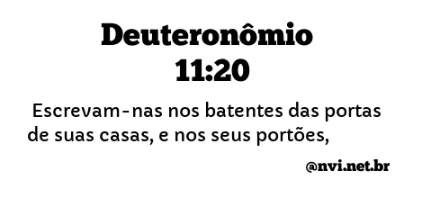 DEUTERONÔMIO 11:20 NVI NOVA VERSÃO INTERNACIONAL