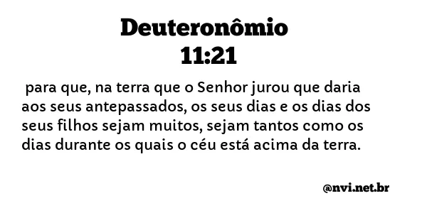 DEUTERONÔMIO 11:21 NVI NOVA VERSÃO INTERNACIONAL