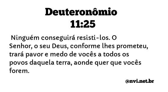 DEUTERONÔMIO 11:25 NVI NOVA VERSÃO INTERNACIONAL