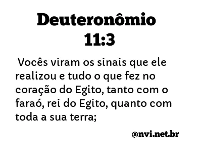 DEUTERONÔMIO 11:3 NVI NOVA VERSÃO INTERNACIONAL