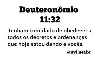 DEUTERONÔMIO 11:32 NVI NOVA VERSÃO INTERNACIONAL