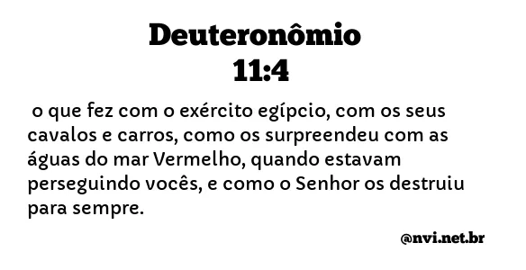 DEUTERONÔMIO 11:4 NVI NOVA VERSÃO INTERNACIONAL