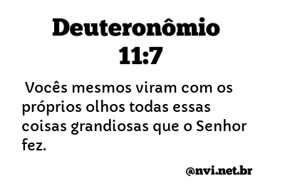 DEUTERONÔMIO 11:7 NVI NOVA VERSÃO INTERNACIONAL