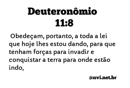 DEUTERONÔMIO 11:8 NVI NOVA VERSÃO INTERNACIONAL