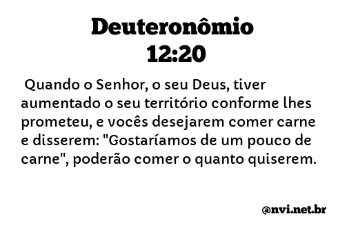 DEUTERONÔMIO 12:20 NVI NOVA VERSÃO INTERNACIONAL