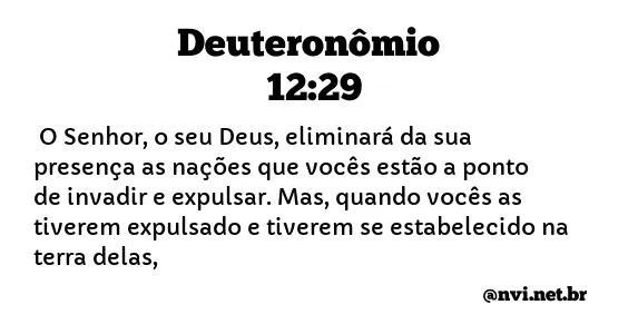 DEUTERONÔMIO 12:29 NVI NOVA VERSÃO INTERNACIONAL