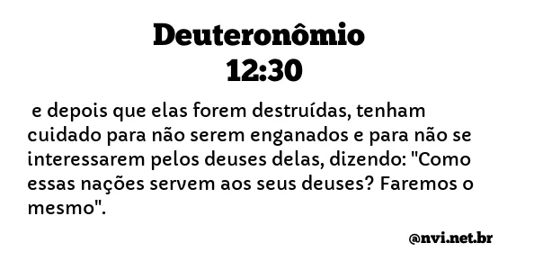 DEUTERONÔMIO 12:30 NVI NOVA VERSÃO INTERNACIONAL