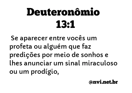 DEUTERONÔMIO 13:1 NVI NOVA VERSÃO INTERNACIONAL