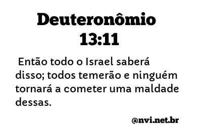 DEUTERONÔMIO 13:11 NVI NOVA VERSÃO INTERNACIONAL