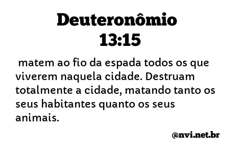 DEUTERONÔMIO 13:15 NVI NOVA VERSÃO INTERNACIONAL