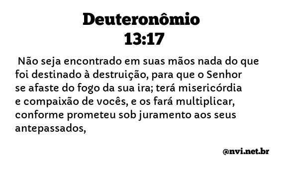 DEUTERONÔMIO 13:17 NVI NOVA VERSÃO INTERNACIONAL