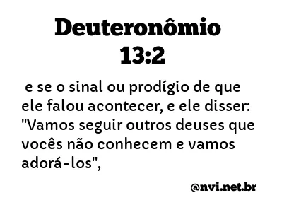 DEUTERONÔMIO 13:2 NVI NOVA VERSÃO INTERNACIONAL