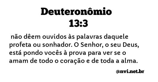 DEUTERONÔMIO 13:3 NVI NOVA VERSÃO INTERNACIONAL