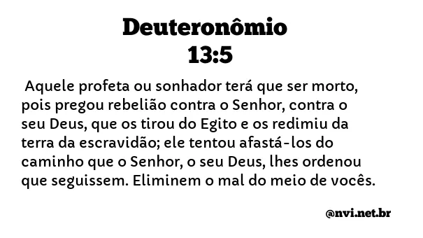 DEUTERONÔMIO 13:5 NVI NOVA VERSÃO INTERNACIONAL