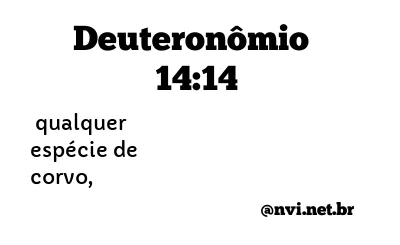 DEUTERONÔMIO 14:14 NVI NOVA VERSÃO INTERNACIONAL