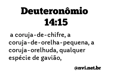 DEUTERONÔMIO 14:15 NVI NOVA VERSÃO INTERNACIONAL