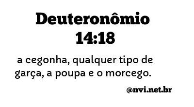 DEUTERONÔMIO 14:18 NVI NOVA VERSÃO INTERNACIONAL