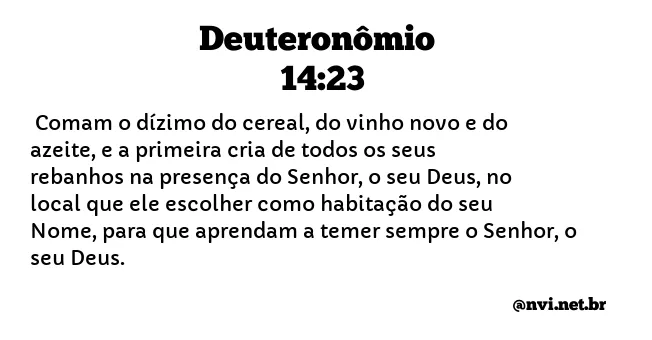 DEUTERONÔMIO 14:23 NVI NOVA VERSÃO INTERNACIONAL