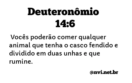 DEUTERONÔMIO 14:6 NVI NOVA VERSÃO INTERNACIONAL