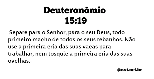 DEUTERONÔMIO 15:19 NVI NOVA VERSÃO INTERNACIONAL