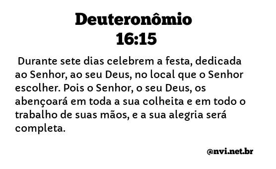 DEUTERONÔMIO 16:15 NVI NOVA VERSÃO INTERNACIONAL