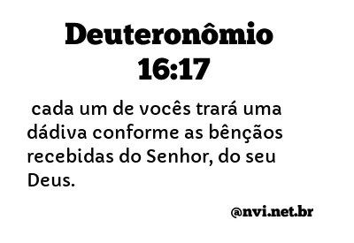 DEUTERONÔMIO 16:17 NVI NOVA VERSÃO INTERNACIONAL