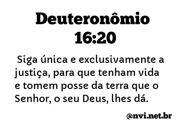 DEUTERONÔMIO 16:20 NVI NOVA VERSÃO INTERNACIONAL