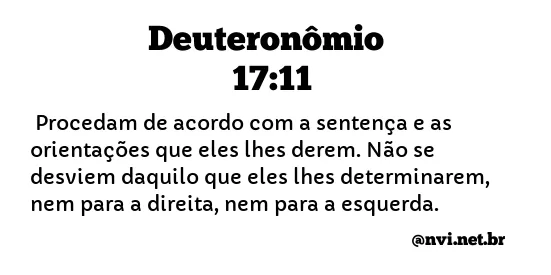 DEUTERONÔMIO 17:11 NVI NOVA VERSÃO INTERNACIONAL