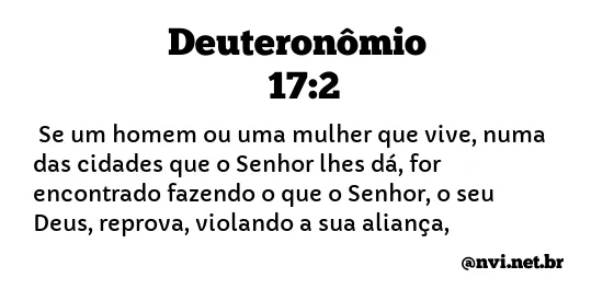 DEUTERONÔMIO 17:2 NVI NOVA VERSÃO INTERNACIONAL