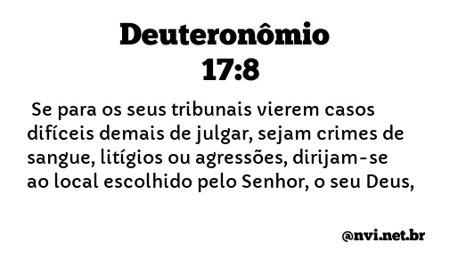 DEUTERONÔMIO 17:8 NVI NOVA VERSÃO INTERNACIONAL