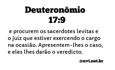 DEUTERONÔMIO 17:9 NVI NOVA VERSÃO INTERNACIONAL