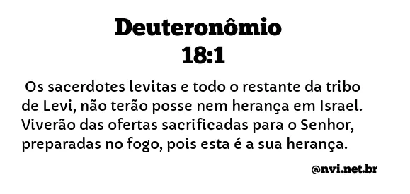 DEUTERONÔMIO 18:1 NVI NOVA VERSÃO INTERNACIONAL