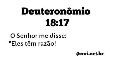 DEUTERONÔMIO 18:17 NVI NOVA VERSÃO INTERNACIONAL