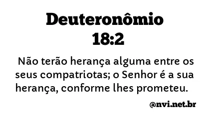 DEUTERONÔMIO 18:2 NVI NOVA VERSÃO INTERNACIONAL