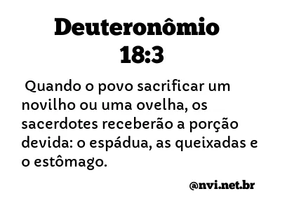 DEUTERONÔMIO 18:3 NVI NOVA VERSÃO INTERNACIONAL