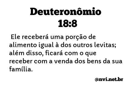 DEUTERONÔMIO 18:8 NVI NOVA VERSÃO INTERNACIONAL