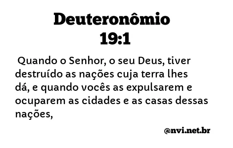 DEUTERONÔMIO 19:1 NVI NOVA VERSÃO INTERNACIONAL