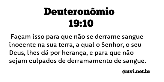 DEUTERONÔMIO 19:10 NVI NOVA VERSÃO INTERNACIONAL