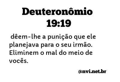 DEUTERONÔMIO 19:19 NVI NOVA VERSÃO INTERNACIONAL