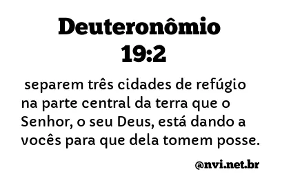 DEUTERONÔMIO 19:2 NVI NOVA VERSÃO INTERNACIONAL