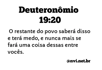 DEUTERONÔMIO 19:20 NVI NOVA VERSÃO INTERNACIONAL