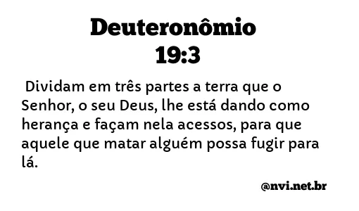 DEUTERONÔMIO 19:3 NVI NOVA VERSÃO INTERNACIONAL