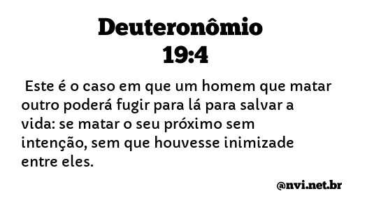 DEUTERONÔMIO 19:4 NVI NOVA VERSÃO INTERNACIONAL