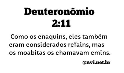 DEUTERONÔMIO 2:11 NVI NOVA VERSÃO INTERNACIONAL