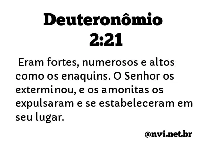 DEUTERONÔMIO 2:21 NVI NOVA VERSÃO INTERNACIONAL