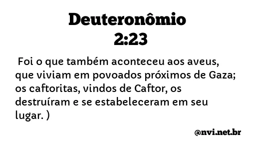 DEUTERONÔMIO 2:23 NVI NOVA VERSÃO INTERNACIONAL