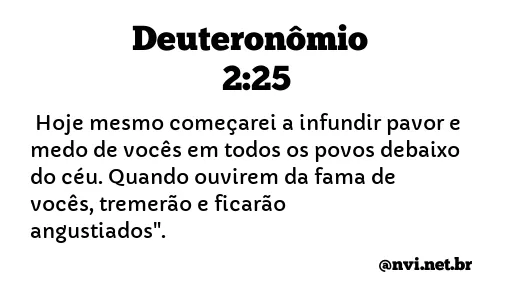 DEUTERONÔMIO 2:25 NVI NOVA VERSÃO INTERNACIONAL